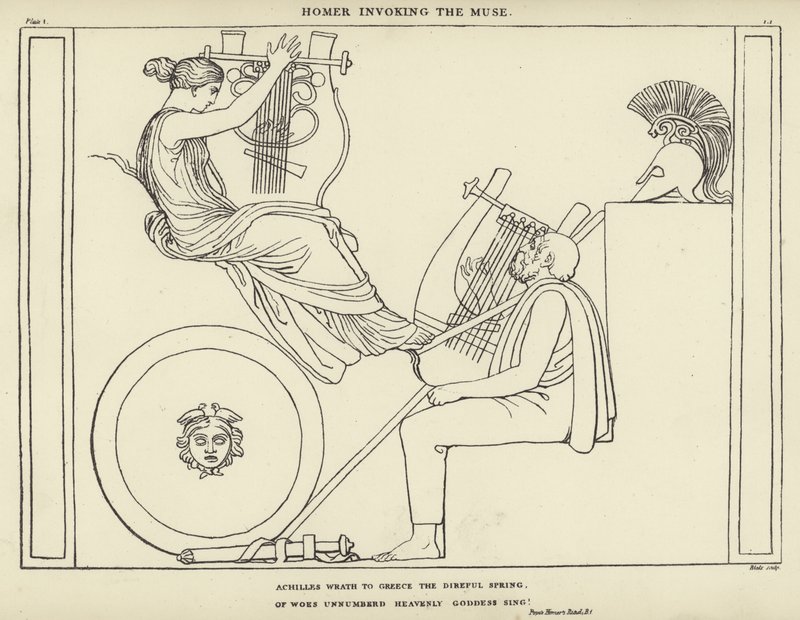 Homer invocando a musa de John Flaxman