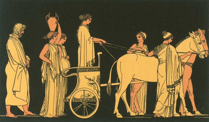 Ulisses seguindo o carro de Nausicaa de John Flaxman