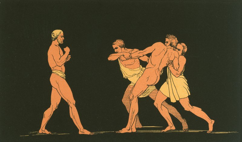 Ulisses se preparando para lutar com Irus de John Flaxman