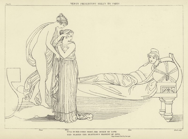 Vênus apresentando Helen a Paris de John Flaxman