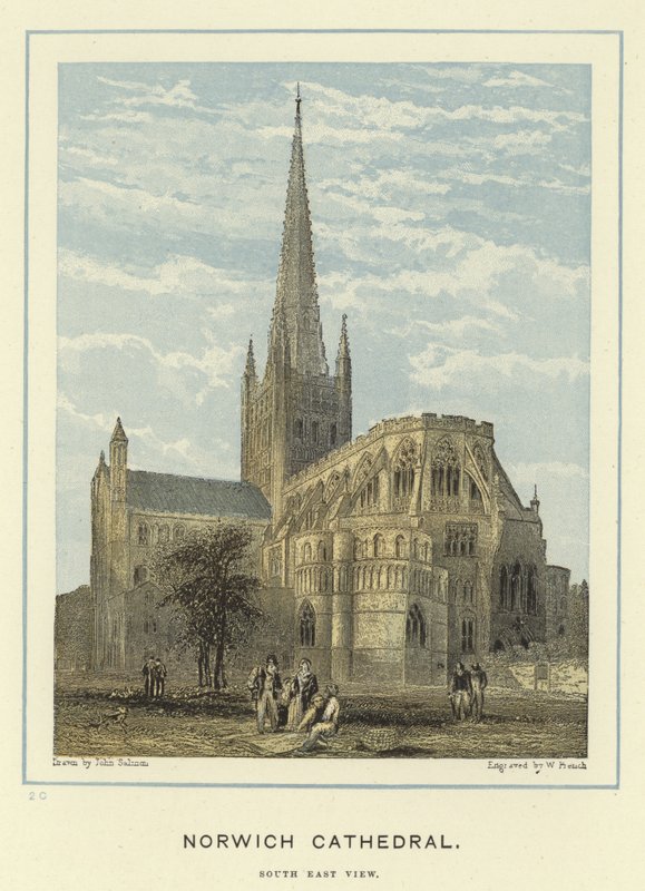 Catedral de Norwich, vista sudeste de John Francis Salmon