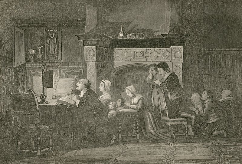 O merceeiro e sua família em orações de John Franklin