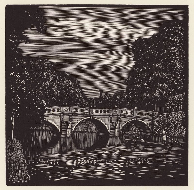 Cambridge: Clare Bridge (xilogravura) de John Frederick Greenwood