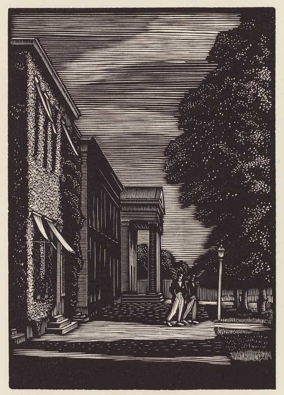 Cambridge: Downing (xilogravura) de John Frederick Greenwood