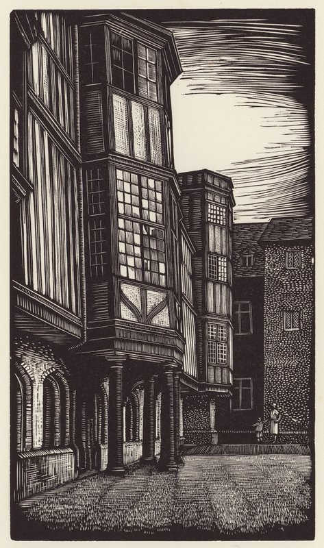 Cambridge: Queens" (xilogravura) de John Frederick Greenwood