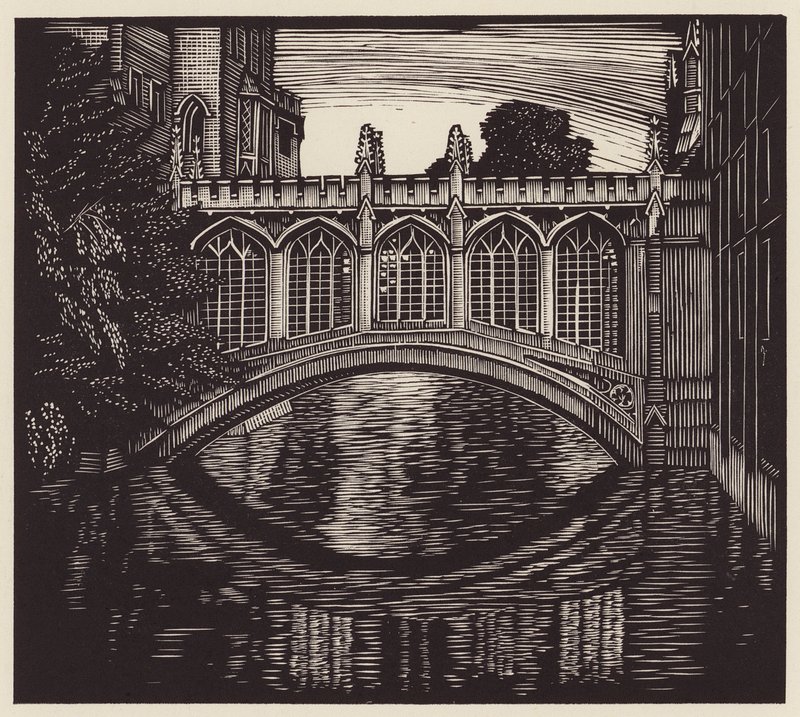 Cambridge: "A Ponte dos Suspiros" (xilogravura) de John Frederick Greenwood