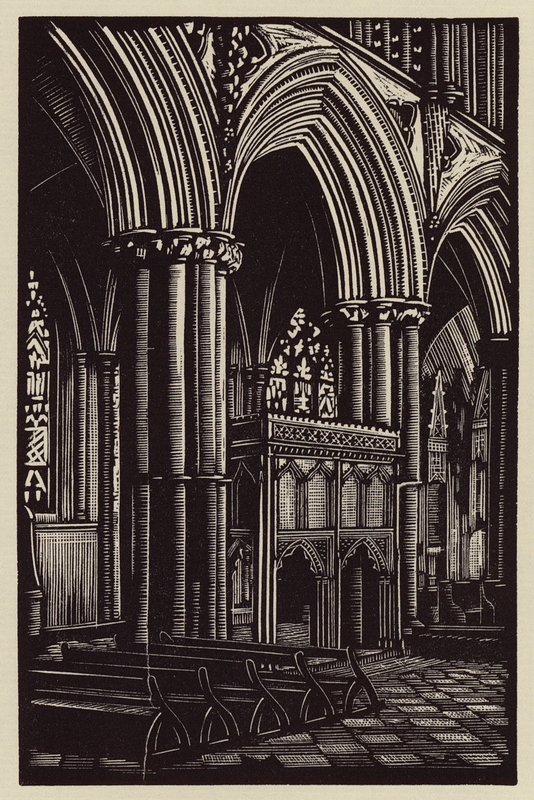 Catedral de Ely: No presbitério (xilogravura) de John Frederick Greenwood