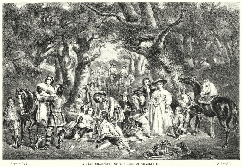 Um Champetre dos Pés do Tempo de Carlos II (gravura) de John Frederick Tayler