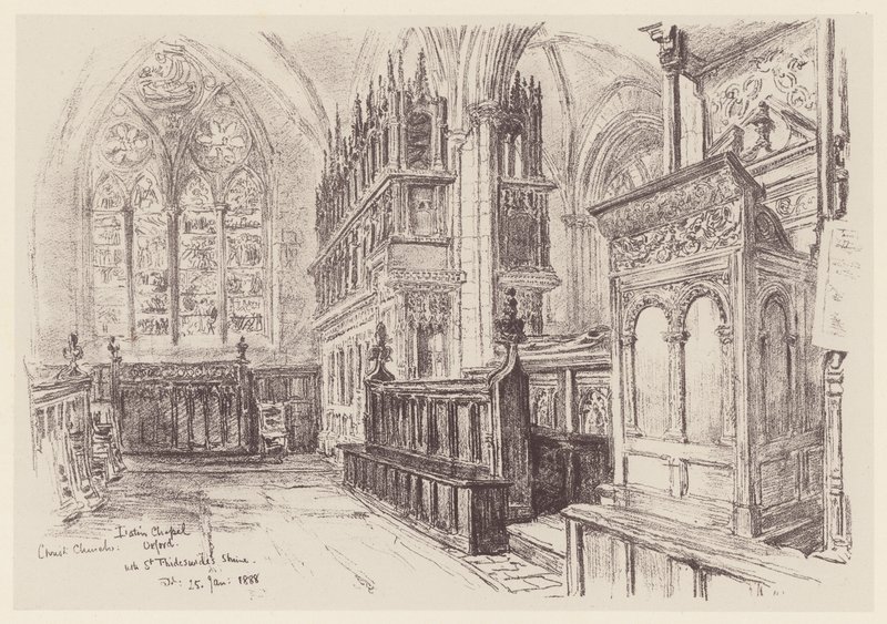 Igreja de Cristo, interior da capela latina (litografia) de John Fulleylove