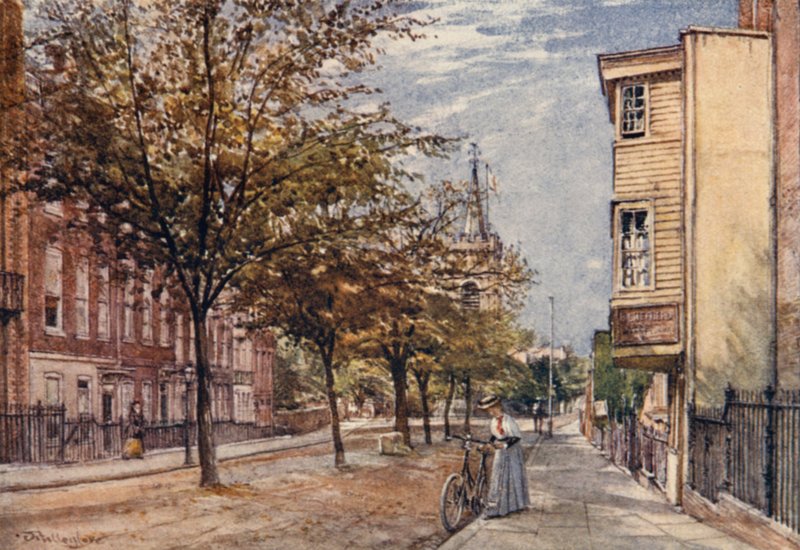 Church Row, Hampstead (lito colorido) de John Fulleylove