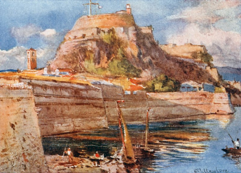 Corfu O velho forte do sul de John Fulleylove