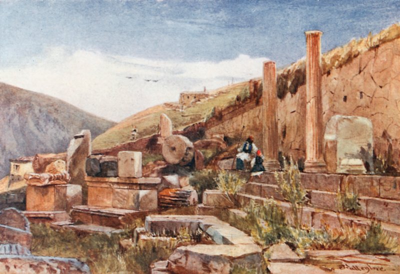 Delphi O pórtico dos atenienses de John Fulleylove