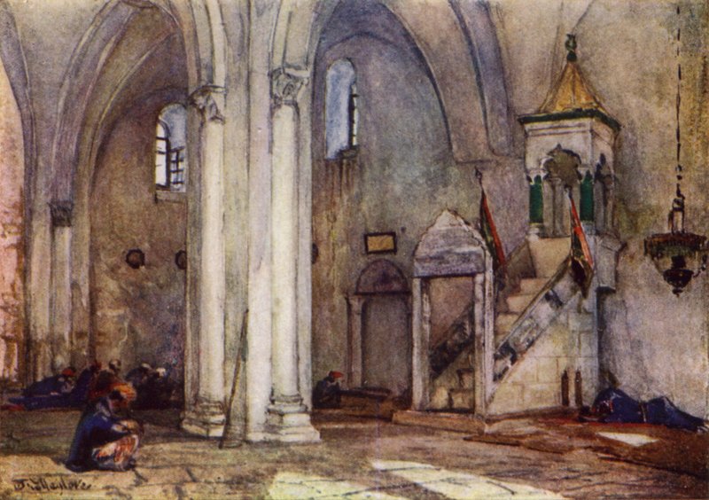 Interior da Mesquita da Samaria (cor litho) de John Fulleylove