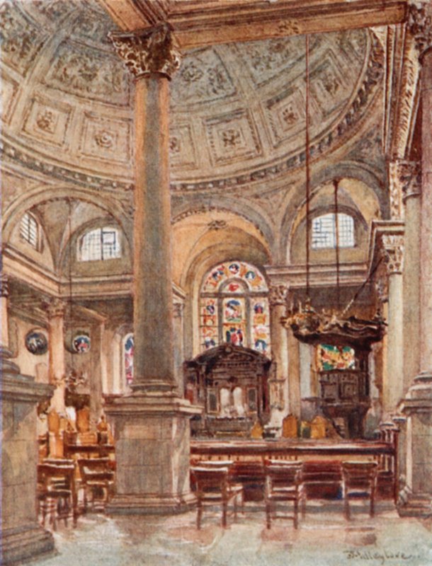 Interior, de, st. Stephen, Walbrook de John Fulleylove
