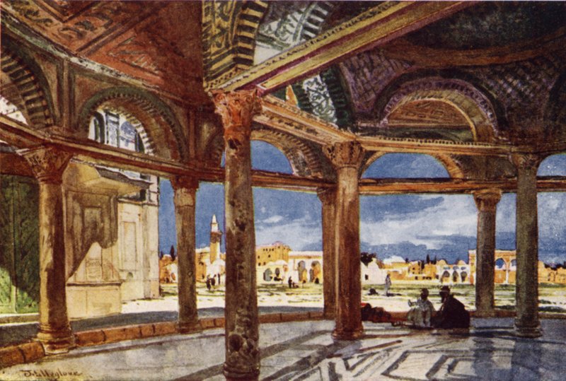 Interior da Cúpula da Cadeia, olhando para Norte (cor litho) de John Fulleylove
