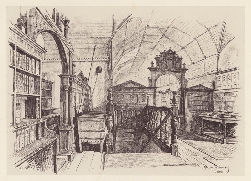 Biblioteca de Merton (litografia) de John Fulleylove