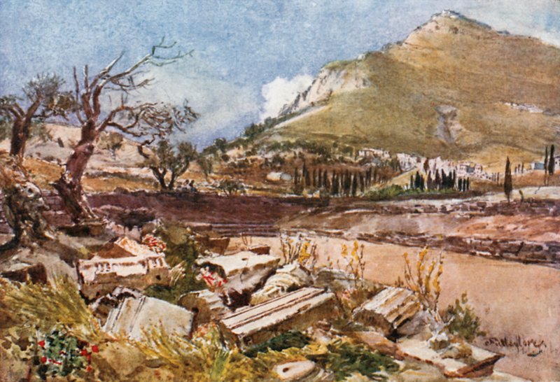 Monte Ithome do Stadion de Messene de John Fulleylove