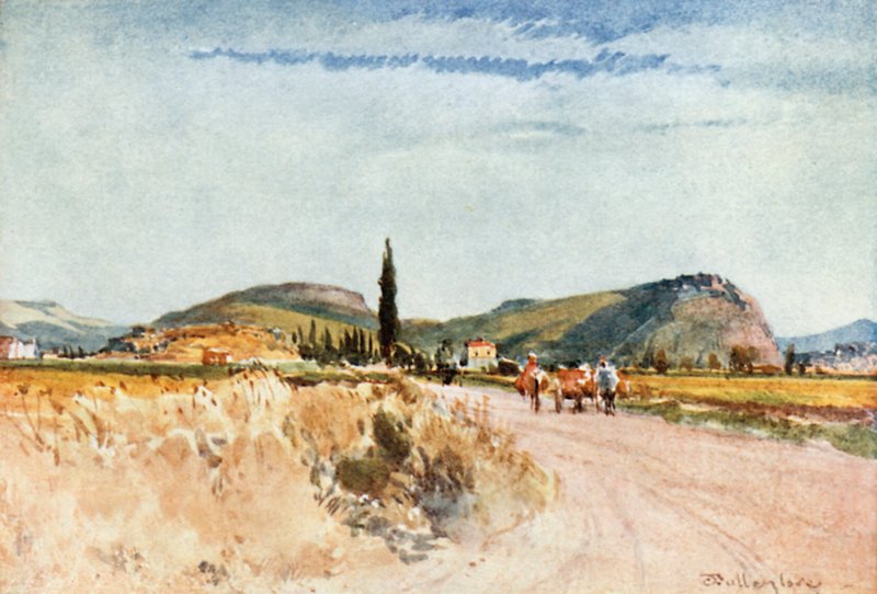 Nauplia e Tiryns da estrada para Argos de John Fulleylove