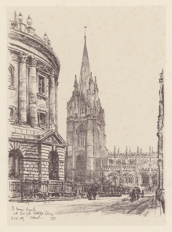Oxford: Igreja de Santa Maria (litografia) de John Fulleylove