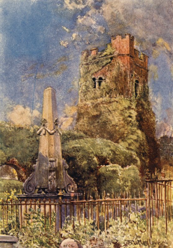 Igreja arruinada em Stanmore (lito colorido) de John Fulleylove