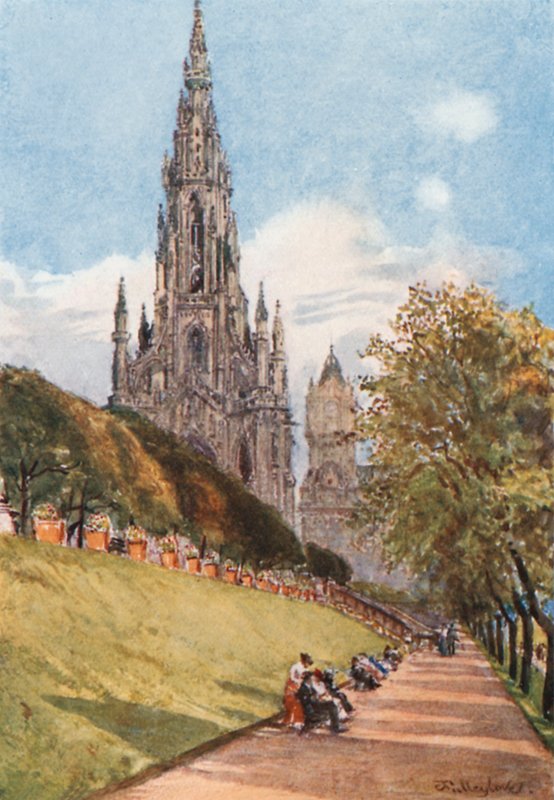 Monumento de Sir Walter Scott do East Princes Street Gardens de John Fulleylove