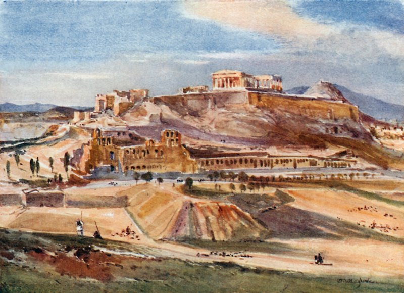 A Acrópole da Base do Monte Philopappus de John Fulleylove