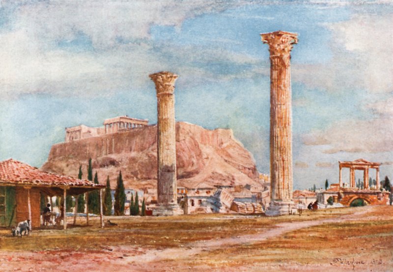 A Acrópole do Site do Templo de Zeus Olímpico de John Fulleylove