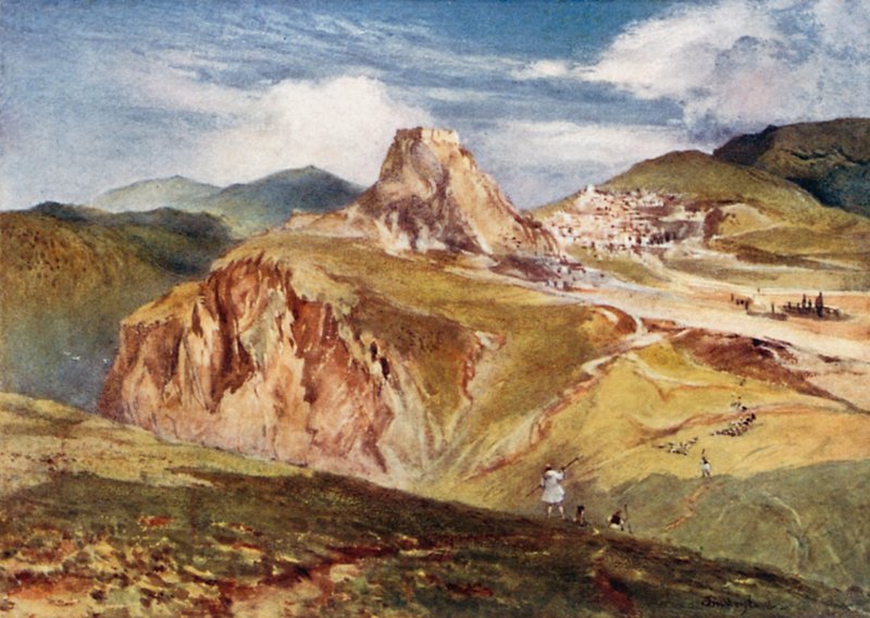 O Castelo de Karytaena em Arcadia de John Fulleylove