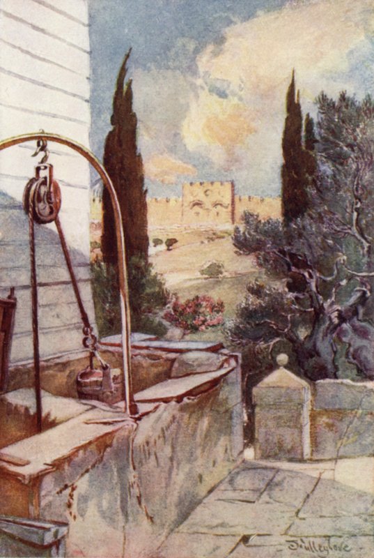 A Golden Gate, do Jardim do Getsêmani (cor litho) de John Fulleylove