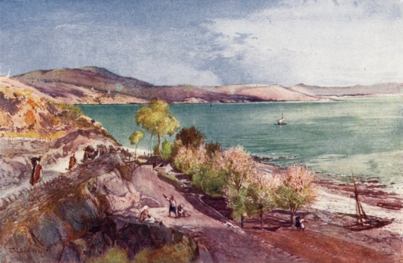 O lago da Galileia, olhando para o norte de Tiberíades de John Fulleylove