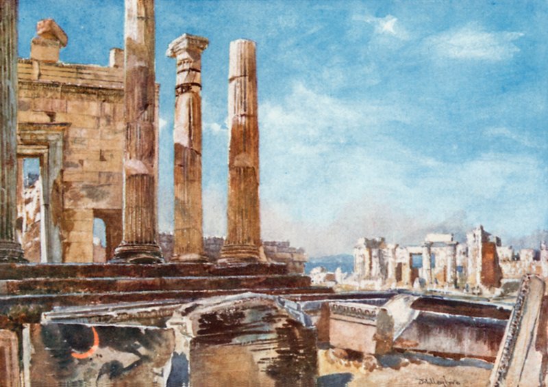 O pórtico norte do Erechtheum de John Fulleylove