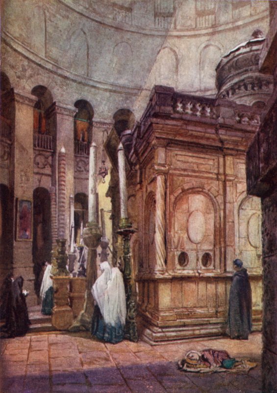 A Rotunda e Capela do Santo Sepulcro (cor litho) de John Fulleylove