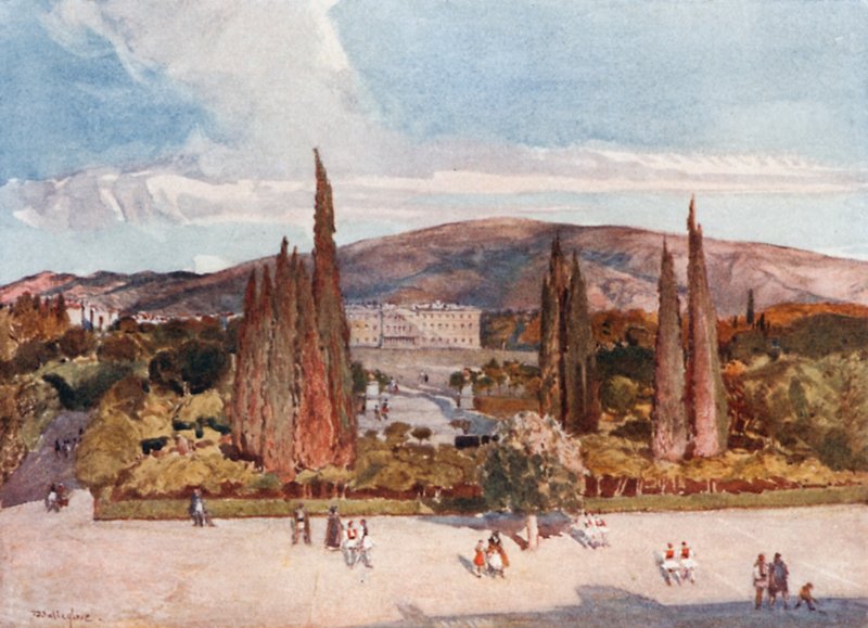 A, quadrado, frente, a, palácio rei, em, atenas de John Fulleylove