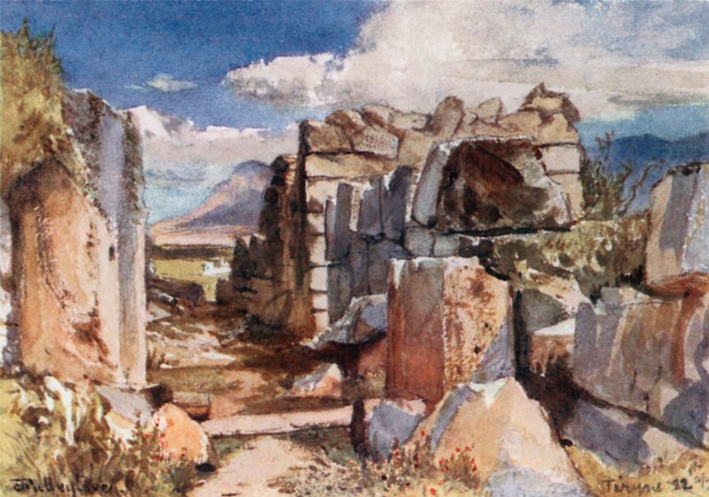 Tiryns. O portão do castelo superior de John Fulleylove