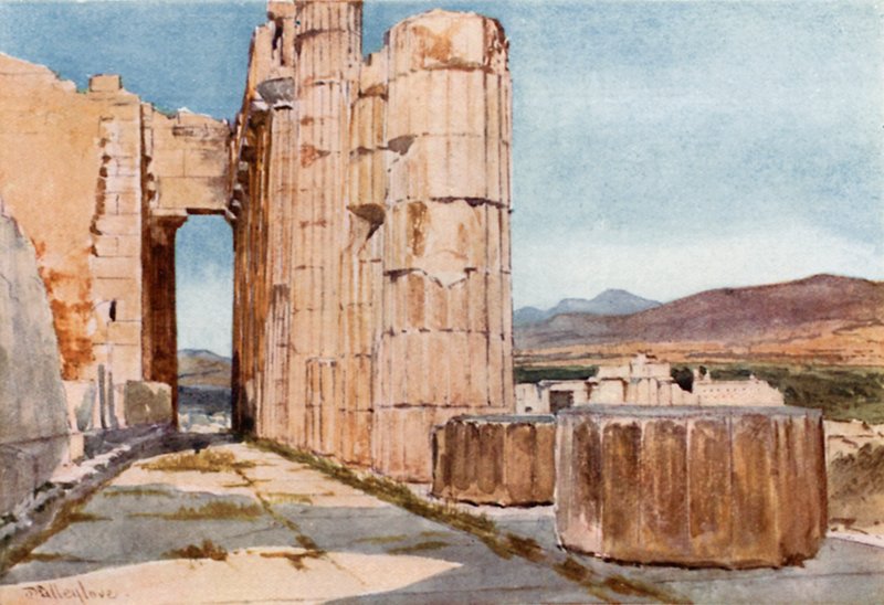 Vista do Peristilo do Norte do Parthenon olhando para o oeste de John Fulleylove