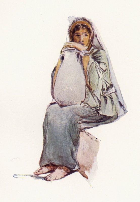 Portador de água, figura sentada, Jerusalém de John Fulleylove