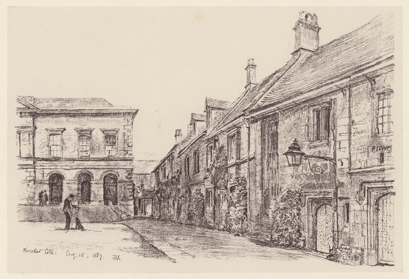 Colégio de Worcester (litografia) de John Fulleylove