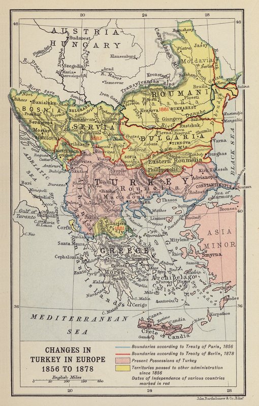 Evolução da Turquia na Europa de John George Bartholomew
