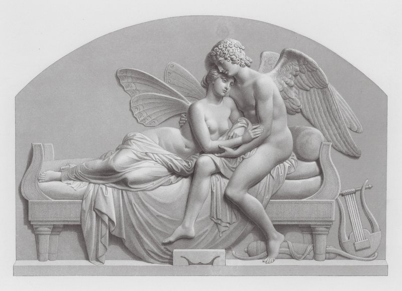 Cupido e Psique (gravura) de John Gibson