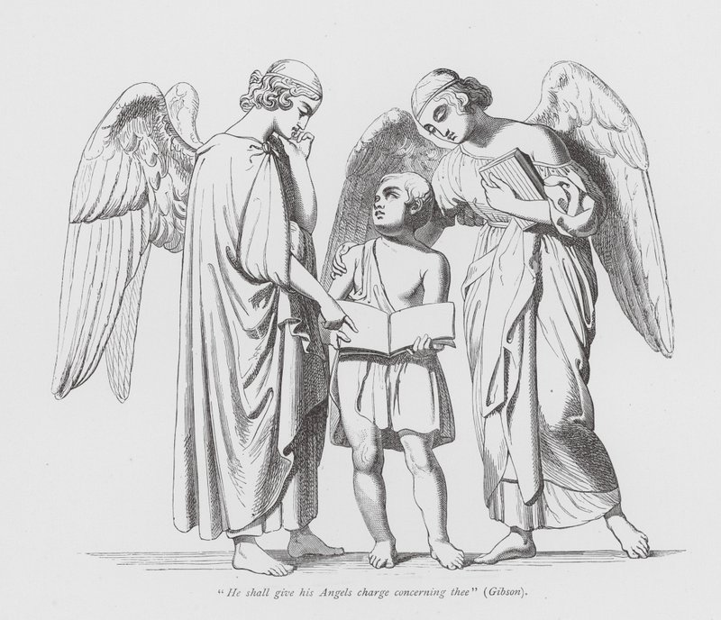 "Ele dará ordens aos seus anjos sobre ti" (gravura) de John Gibson