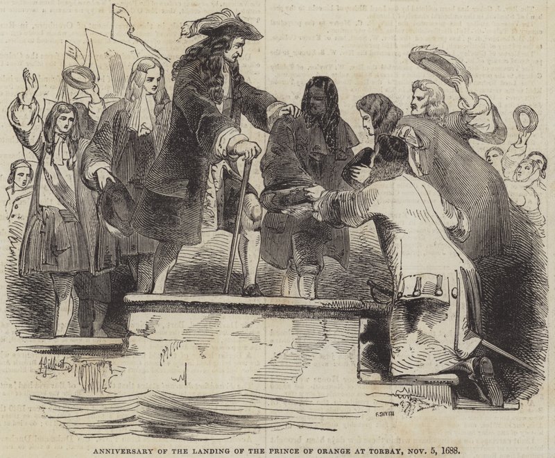 Aniversário do desembarque do Príncipe de Orange em Torbay, 5 de novembro de 1688 de John Gilbert