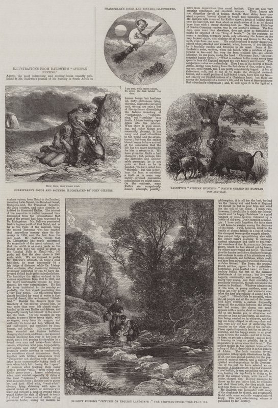 Ilustrações da Caça Africana de Baldwin de John Gilbert