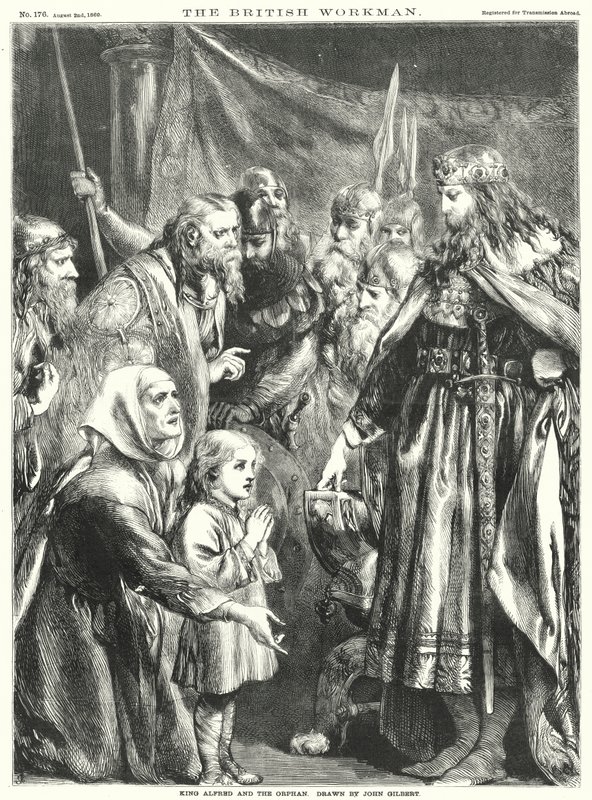 O Rei Alfred e o Órfão (gravura) de John Gilbert