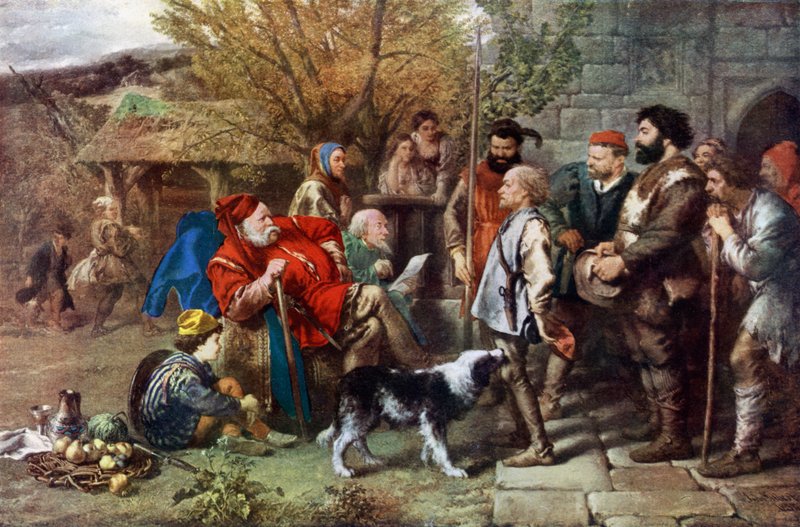 Sir John Falstaff revê seu regimento esfarrapado de John Gilbert