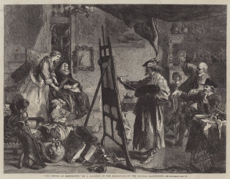O estúdio de Rembrandt de John Gilbert