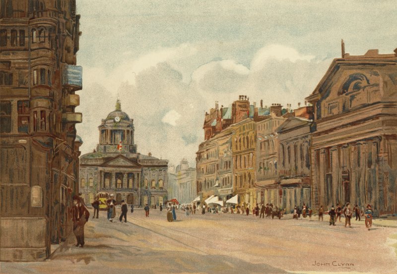 Liverpool: Castle Street (lito colorido) de John Glynn