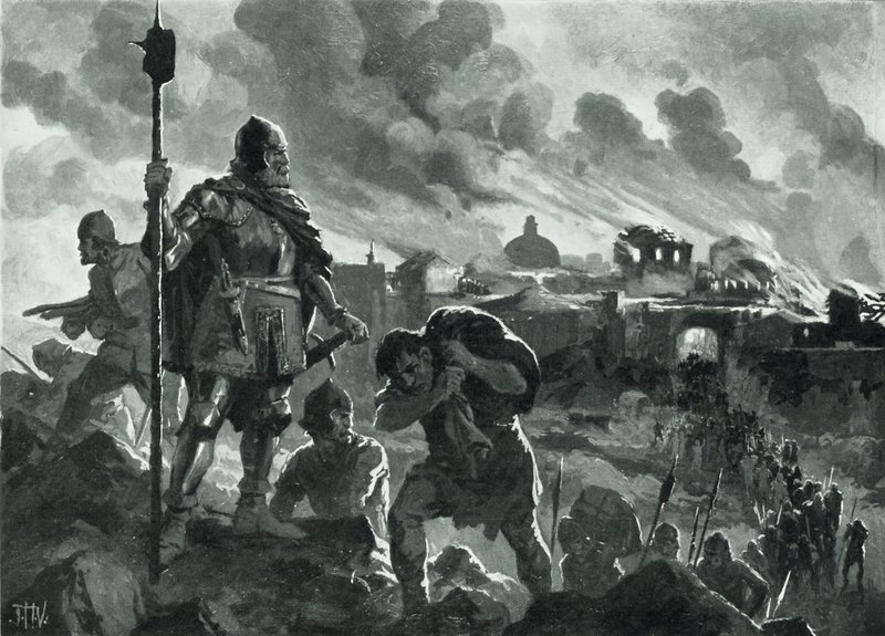 Ivan, o Negro, incendeia Zhabliak, 1484 de John Harris Valda