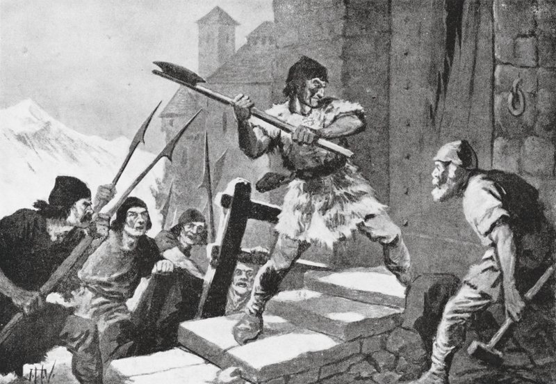 Revolta da população de Appenzell e St Gall (litografia) de John Harris Valda