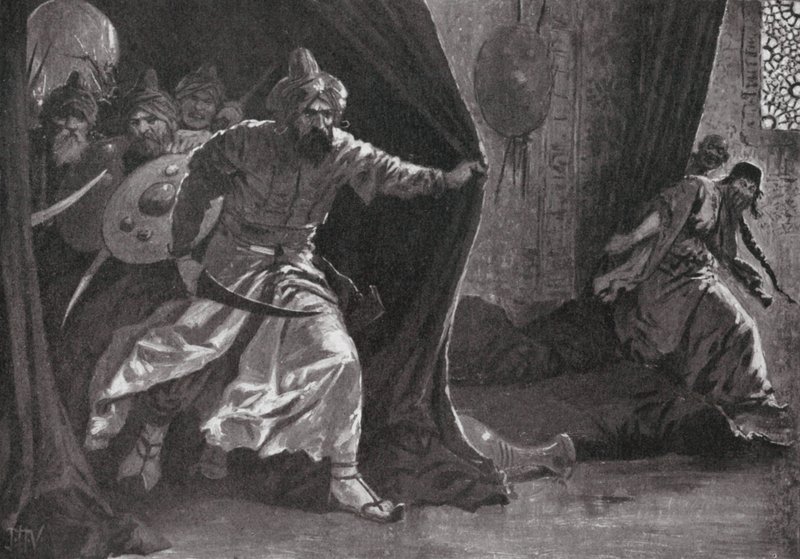 Revolta da Guarda Real em Damasco (litografia) de John Harris Valda