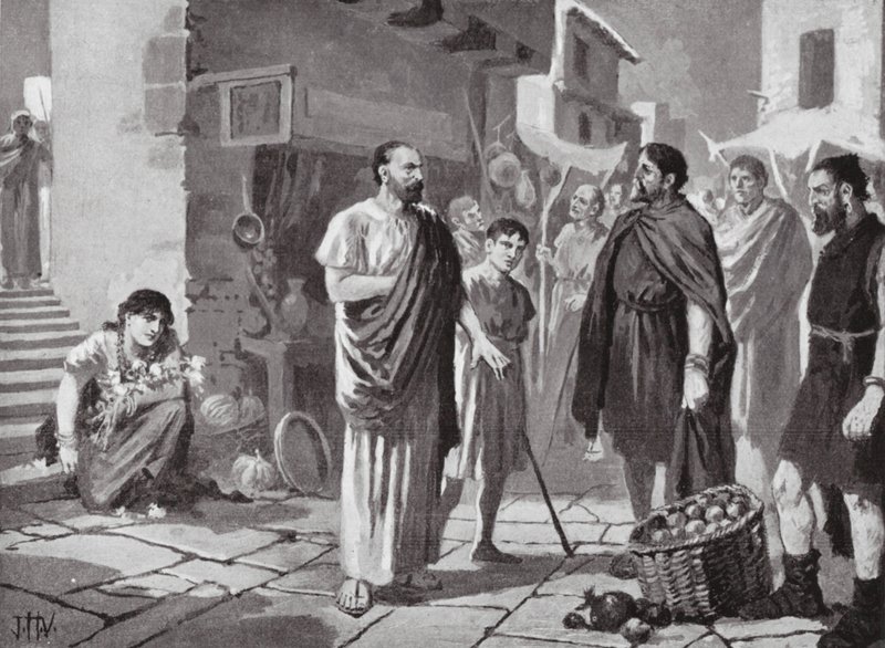 Colonizadores romanos a negociar com os nativos Dacianos (litografia) de John Harris Valda